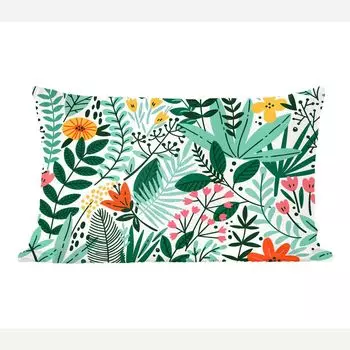 Декоративная подушка MuchoWow диванная подушка для гостиной декоративная подушка 50 x 30 см лето - Флора - белый - чехлы на диванные подушки - без наполнителя