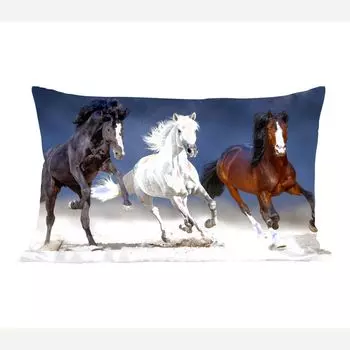 Декоративная подушка MuchoWow диванная подушка для гостиной декоративная подушка 50x30 см лошади - животные - песок - чехлы на диванные подушки - без наполнителя