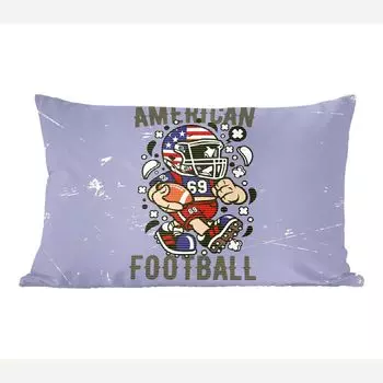 Декоративная подушка MuchoWow диванная подушка для гостиной декоративная подушка 50 x 30 см футбол - Америка - винтаж - чехлы на диванные подушки - без наполнителя
