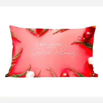 Декоративная подушка MuchoWow диванная подушка для гостиной декоративная подушка 50х30 см зима - красный - Елочные шары - цитата - чехлы на диванные подушки - без наполнителя