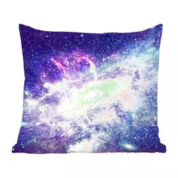 Декоративная подушка MuchoWow диванная подушка для гостиной декоративная подушка 60 x 60 см пространство - звезды - синий - чехол на подушку - хлопчатобумажная ткань - декоративные наволочки