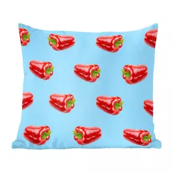 Декоративная подушка MuchoWow диванная подушка для гостиной декоративная подушка 45 x 45 см перец - узор - синий - чехлы для подушек - декоративные чехлы для подушек - декоративные чехлы для подушек
