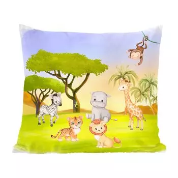 Декоративная подушка MuchoWow диванная подушка для гостиной декоративная подушка 60 x 60 см джунгли - животные - виноградная лоза - чехол на подушку - хлопчатобумажная ткань - декоративные чехлы на подушки