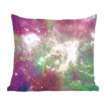 Декоративная подушка MuchoWow, диванная подушка для гостиной, декоративная подушка 60 x 60 см, пространство - звезды - цвета - чехол на подушку - хлопчатобумажная ткань - декоративные чехлы на подушки