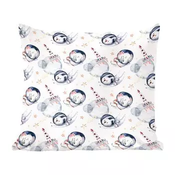 Декоративная подушка MuchoWow диванная подушка для гостиной декоративная подушка 60 x 60 см узор - космические путешествия - животные - мальчики - дети - девочки - чехол на подушку - хлопчатобумажная ткань - декоративные наволочки