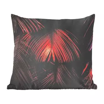 Декоративная подушка MuchoWow, диванная подушка для гостиной, декоративная подушка 60 x 60 см, джунгли - дизайн - цвета - листья - чехол на подушку - хлопчатобумажная ткань - декоративные чехлы на подушки