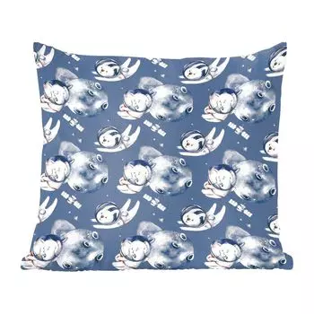 Декоративная подушка MuchoWow диванная подушка для гостиной декоративная подушка 40 х 40 см узор - животные - космические путешествия - девочки - мальчики - дети - дети - чехлы на диванные подушки - без наполнителя