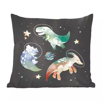 Декоративная подушка MuchoWow диванная подушка для гостиной декоративная подушка 60 x 60 см пространство - динозавры - звезды - дети - дети - дети - чехол на подушку - хлопчатобумажная ткань - декоративные наволочки