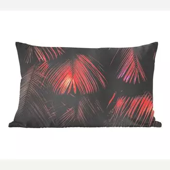 Декоративная подушка MuchoWow диванная подушка для гостиной декоративная подушка 50x30 см пальмовый лист - джунгли - красный - чехлы на диванные подушки - без наполнителя