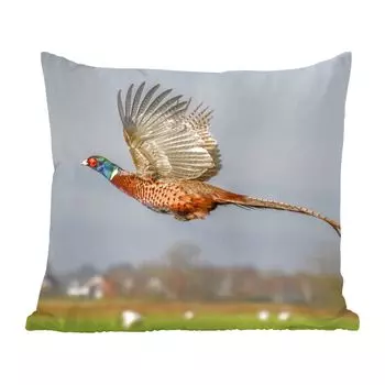 Декоративная подушка MuchoWow диванная подушка для гостиной декоративная подушка 60 x 60 см фазан - перья - крылья - чехол на подушку - хлопчатобумажная ткань - декоративные наволочки