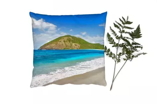 Декоративная подушка MuchoWow диванная подушка для гостиной декоративная подушка 60 x 60 см море - тропики - пляж - растения - чехол на подушку - хлопчатобумажная ткань - декоративные наволочки