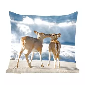 Декоративная подушка MuchoWow диванная подушка для гостиной декоративная подушка 60 x 60 см олень - море - вода - песок - чехол на подушку - хлопчатобумажная ткань - декоративные наволочки