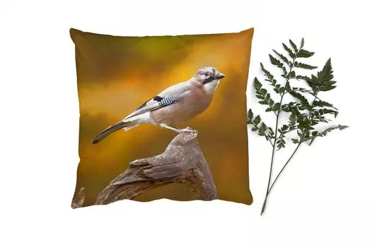 Декоративная подушка MuchoWow диванная подушка для гостиной декоративная подушка 60 x 60 см птица - ветка - сойка - чехол на подушку - хлопчатобумажная ткань - декоративные чехлы на подушки