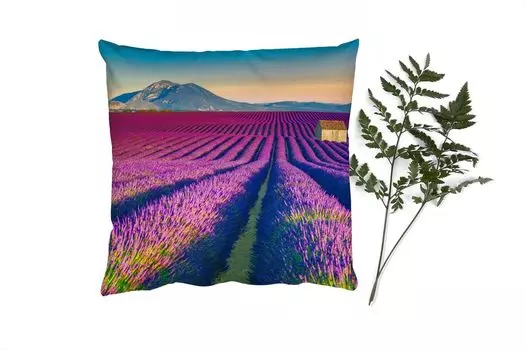 Декоративная подушка MuchoWow диванная подушка для гостиной декоративная подушка 60 x 60 см лаванда - горы - цветы - чехол на подушку - хлопчатобумажная ткань - декоративные чехлы на подушки