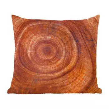 Декоративная подушка MuchoWow, диванная подушка для гостиной, декоративная подушка 60 x 60 см, круг - дерево - кольца - чехол на подушку - хлопчатобумажная ткань - декоративные наволочки
