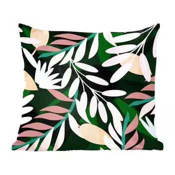 Декоративная подушка MuchoWow, диванная подушка для гостиной, декоративная подушка 60 x 60 см в тропическом стиле - цветы - узор - чехол на подушку - хлопчатобумажная ткань - декоративные наволочки