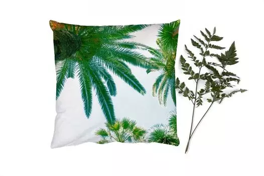 Декоративная подушка MuchoWow диванная подушка для гостиной декоративная подушка 50 x 50 см пальмовые листья - небо - лето - тропический - чехлы на подушки - украшение - спальня