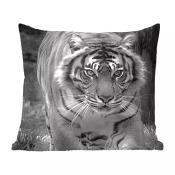 Декоративная подушка MuchoWow диванная подушка для гостиной декоративная подушка 40х40 см тигр - трава - дикие животные - чехлы на диванные подушки - без наполнителя