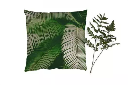 Декоративная подушка MuchoWow диванная подушка для гостиной декоративная подушка 60 x 60 см пальмовые листья - лето - тропический - чехол на подушку - хлопчатобумажная ткань - декоративные наволочки