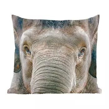 Декоративная подушка MuchoWow диванная подушка для гостиной декоративная подушка 45х45 см портрет слона крупным планом - чехлы на подушки - чехлы декоративные - чехлы декоративные