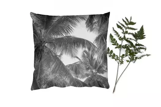 Декоративная подушка MuchoWow диванная подушка для гостиной декоративная подушка 60 x 60 см пальмовые листья - винтаж - натуральный - чехол на подушку - хлопчатобумажная ткань - декоративные наволочки