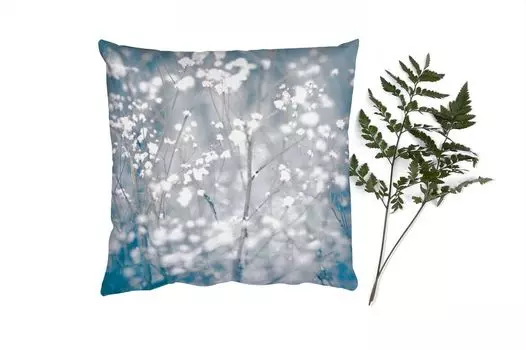 Декоративная подушка MuchoWow диванная подушка для гостиной декоративная подушка 60 x 60 см ветки - снег - зима - природа - ботанический - чехол для подушки - хлопчатобумажная ткань - декоративные чехлы для подушек