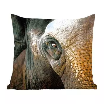Декоративная подушка MuchoWow диванная подушка для гостиной декоративная подушка 40х40 см крупный план глаза слона - чехлы на диванные подушки - без наполнителя