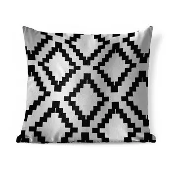 Декоративная подушка MuchoWow диванная подушка для гостиной декоративная подушка 60 x 60 см узор - блок - черный - чехол на подушку - хлопчатобумажная ткань - декоративные наволочки