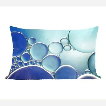 Декоративная подушка MuchoWow диванная подушка для гостиной декоративная подушка 50х30 см пузырьки - синий - вода - чехлы на диванные подушки - без наполнителя