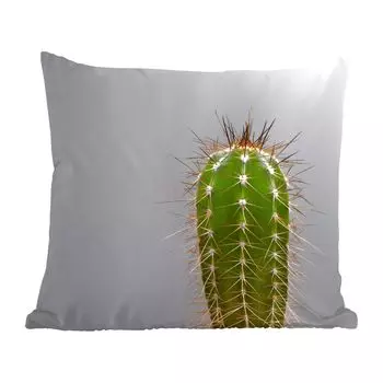 Декоративная подушка MuchoWow, диванная подушка для гостиной, декоративная подушка 60 x 60 см, ботанический принт кактуса - чехол на подушку - хлопчатобумажная ткань - декоративные чехлы на подушки