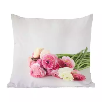 Декоративная подушка MuchoWow диванная подушка для гостиной декоративная подушка 60х60 см букет светлых лютиков на светло-сером фоне - чехол на подушку - хлопчатобумажная ткань - декоративные наволочки