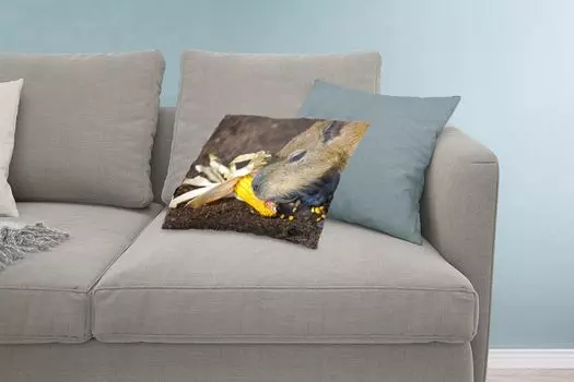 Декоративная подушка MuchoWow диванная подушка для гостиной декоративная подушка 60x40 см Капибара ест крупным планом - чехлы для подушек - декоративные чехлы для подушек - декоративные чехлы для подушек