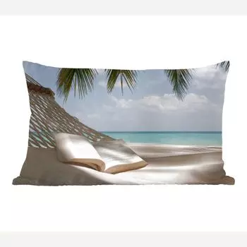 Декоративная подушка MuchoWow диванная подушка для гостиной декоративная подушка 50х30 см гамак - книга - пляж - чехлы на диванные подушки - без наполнителя