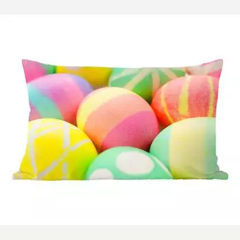 Декоративная подушка MuchoWow диванная подушка для гостиной декоративная подушка 50х30 см Яйца, расписанные на Пасху крупным планом - чехлы на диванные подушки - без наполнителя