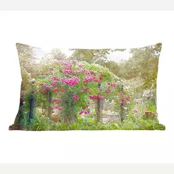 Декоративная подушка MuchoWow диванная подушка для гостиной декоративная подушка 50x30 см Красивые розовые розы растут как растения в дикой природе - чехлы на диванные подушки - без наполнителя