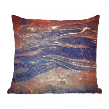 Декоративная подушка MuchoWow диванная подушка для гостиной декоративная подушка 40 х 40 см спутниковый снимок австралийского пейзажа - чехлы на диванные подушки - без наполнителя
