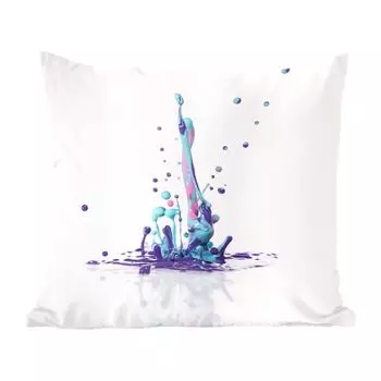 Декоративная подушка MuchoWow диванная подушка для гостиной декоративная подушка 60x60 см Большая красочная всплеск с каплями - чехол на подушку - хлопчатобумажная ткань - декоративные наволочки
