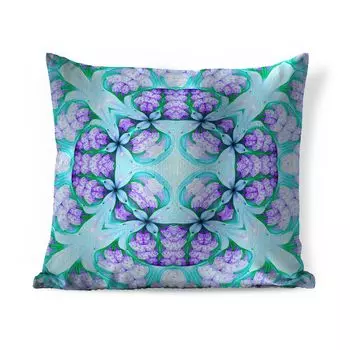 Декоративная подушка MuchoWow, диванная подушка для гостиной, декоративная подушка 60х60 см. Красочная бесшовная мозаика на синем и фиолетовом фоне - чехол на подушку - хлопчатобумажная ткань - декоративные наволочки