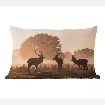 Декоративная подушка MuchoWow диванная подушка для гостиной декоративная подушка 50 x 30 см олень - туман - лес - чехлы на диванные подушки - без наполнителя