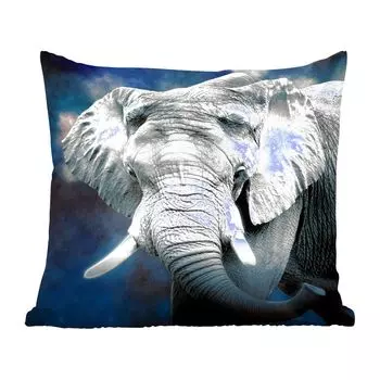 Декоративная подушка MuchoWow диванная подушка для гостиной декоративная подушка 60 x 60 см слон - курение - зубы - чехол на подушку - хлопчатобумажная ткань - декоративные наволочки, мультиколор