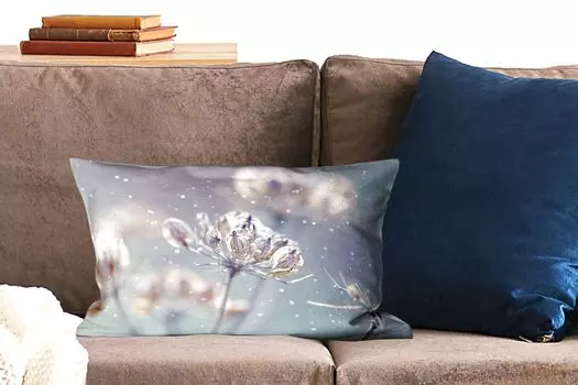 Декоративная подушка MuchoWow диванная подушка для гостиной декоративная подушка 50x30 см цветы - снег - лед - зима - ботанический - чехлы на диванные подушки - без наполнителя