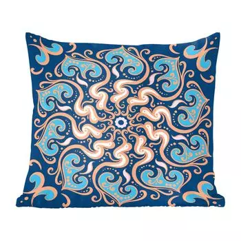 Декоративная подушка MuchoWow диванная подушка для гостиной декоративная подушка 60 x 60 см мандала - цветок - листья - оранжевый - чехол на подушку - хлопчатобумажная ткань - декоративные наволочки