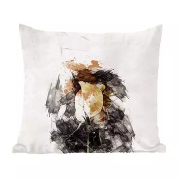 Декоративная подушка MuchoWow, диванная подушка для гостиной, декоративная подушка 60 x 60 см, роза - цветы - цвет - чехол на подушку - хлопчатобумажная ткань - декоративные чехлы на подушки