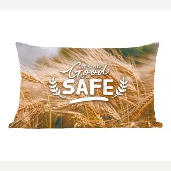 Декоративная подушка MuchoWow диванная подушка для гостиной декоративная подушка 50 x 30 см "Хорошо быть в безопасности" - цитаты - пословицы - чехлы на диванные подушки - без наполнителя