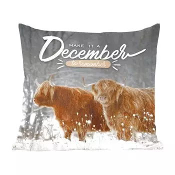 Декоративная подушка MuchoWow диванная подушка для гостиной декоративная подушка 60 x 60 см Сделайте декабрь незабываемым днем - пословицы - цитаты - чехол на подушку - хлопчатобумажная ткань - декоративные наволочки, мультиколор