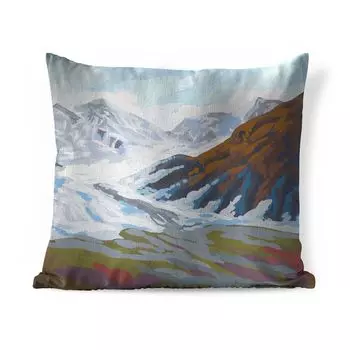 Декоративная подушка MuchoWow диванная подушка для гостиной декоративная подушка 60 x 60 см гора - снег - небо - чехол на подушку - хлопчатобумажная ткань - декоративные чехлы на подушки