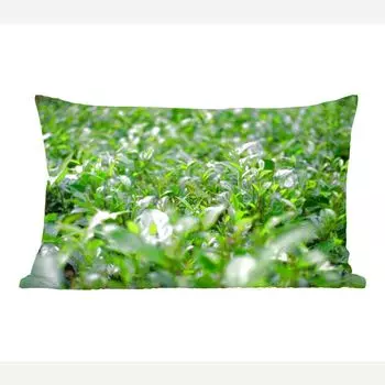 Декоративная подушка MuchoWow, диванная подушка для гостиной, декоративная подушка 50х30 см, зеленые растения на тропическом полу - чехлы на диванные подушки - без наполнителя