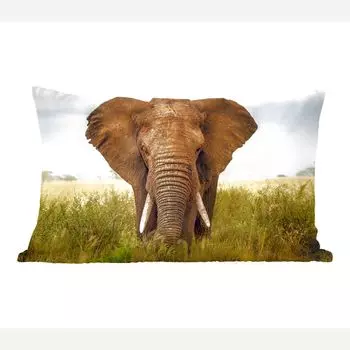 Декоративная подушка MuchoWow диванная подушка для гостиной декоративная подушка 50х30 см угроза слону - чехлы на диванные подушки - без наполнителя