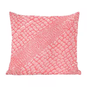Декоративная подушка MuchoWow диванная подушка для гостиной декоративная подушка 40 x 40 см крокодиловая кожа - животный принт - розовый - чехлы на диванные подушки - без наполнителя