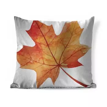 Декоративная подушка MuchoWow, диванная подушка для гостиной, декоративная подушка 60 x 60 см, осень - листья - белый - чехол на подушку - хлопчатобумажная ткань - декоративные чехлы на подушки